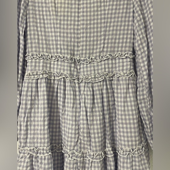 NWT Allison & Kelly Long Sleeve Ruffle Trim Gingham Fit-And-Flare Dress Size M - Picture 8 of 15